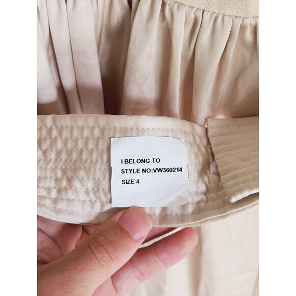 WHITE Vera Wang V-Neck Halter Gown Bridesmaid Dress Belted Bow Slit Size 4 Event - Picture 7 of 12